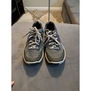 Clarks Wave Walk Womens 6 1 /2 Blue Suede Leather Sneaker Lace Up Waterproof